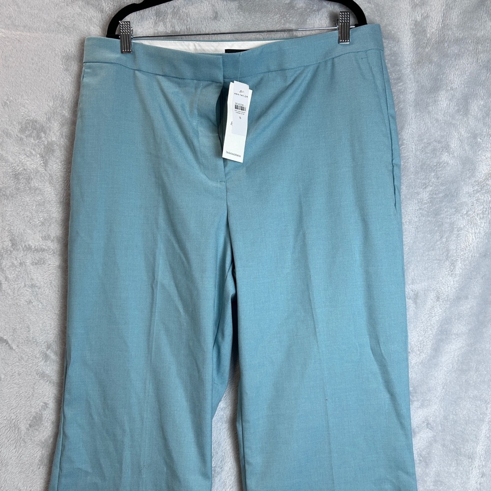 Ann Taylor Wide Leg Trousers The Suiting Collection Teal Blue Size 16 NWT - Picture 3 of 9
